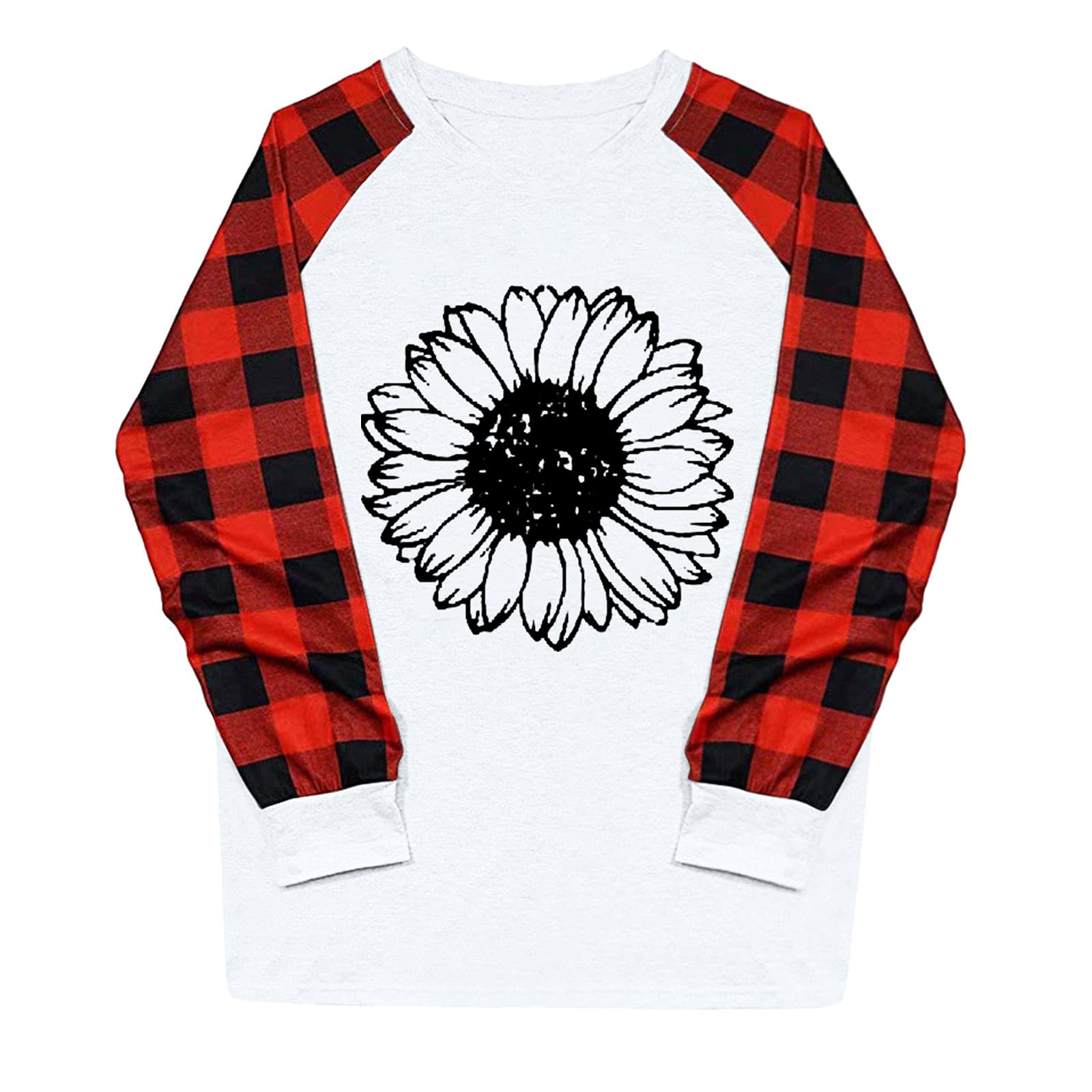 Women's Casual Plaid Print Long Sleeve Crop Top Blouse - Trendy Raglan Sleeve Shirt for Spring & Fall Outfits, Perfect for Layering, Date Nights and Office Wear