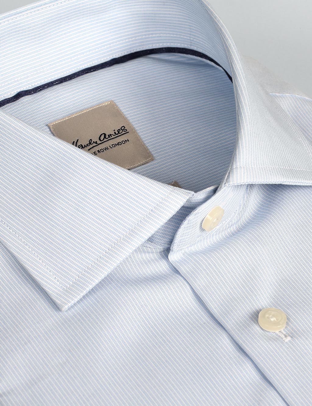 Premium Blue Textured Stripe Slim Fit Business Dress Shirt for Men - Perfect for Office, Interviews & Formal Occasions