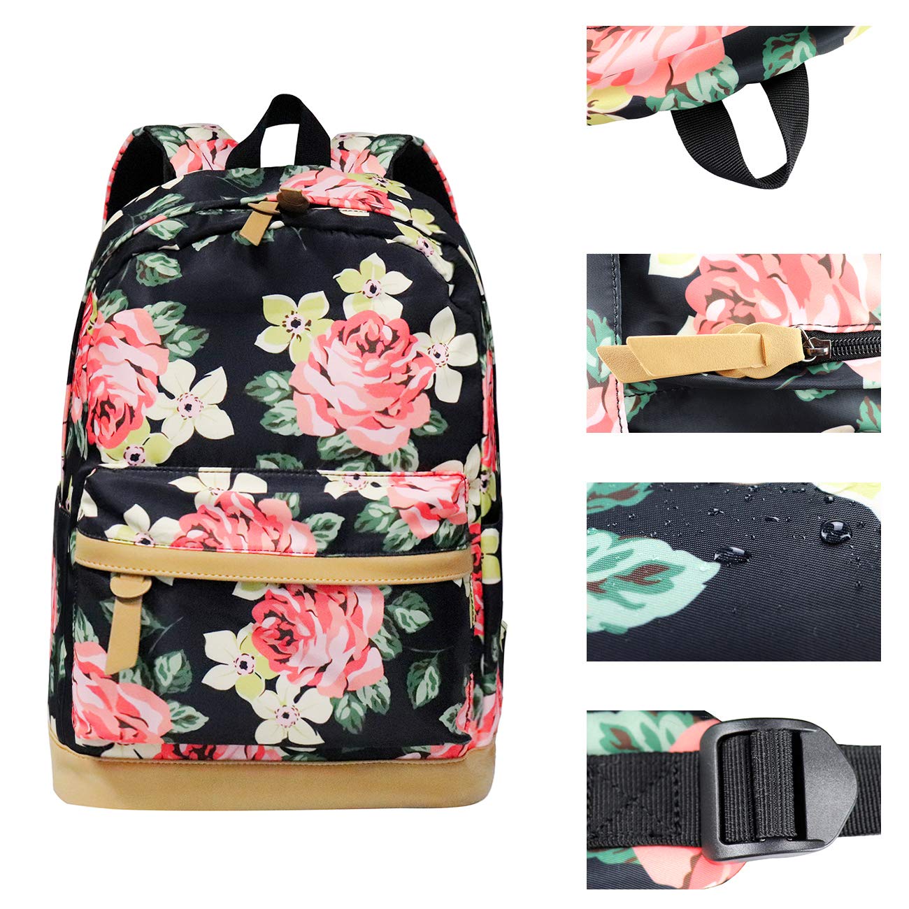 Stylish School Backpack for Teen Girls - Waterproof Bookbag with Insulated Lunch Box & Pencil Organizer - Perfect for High School, College, and Travel