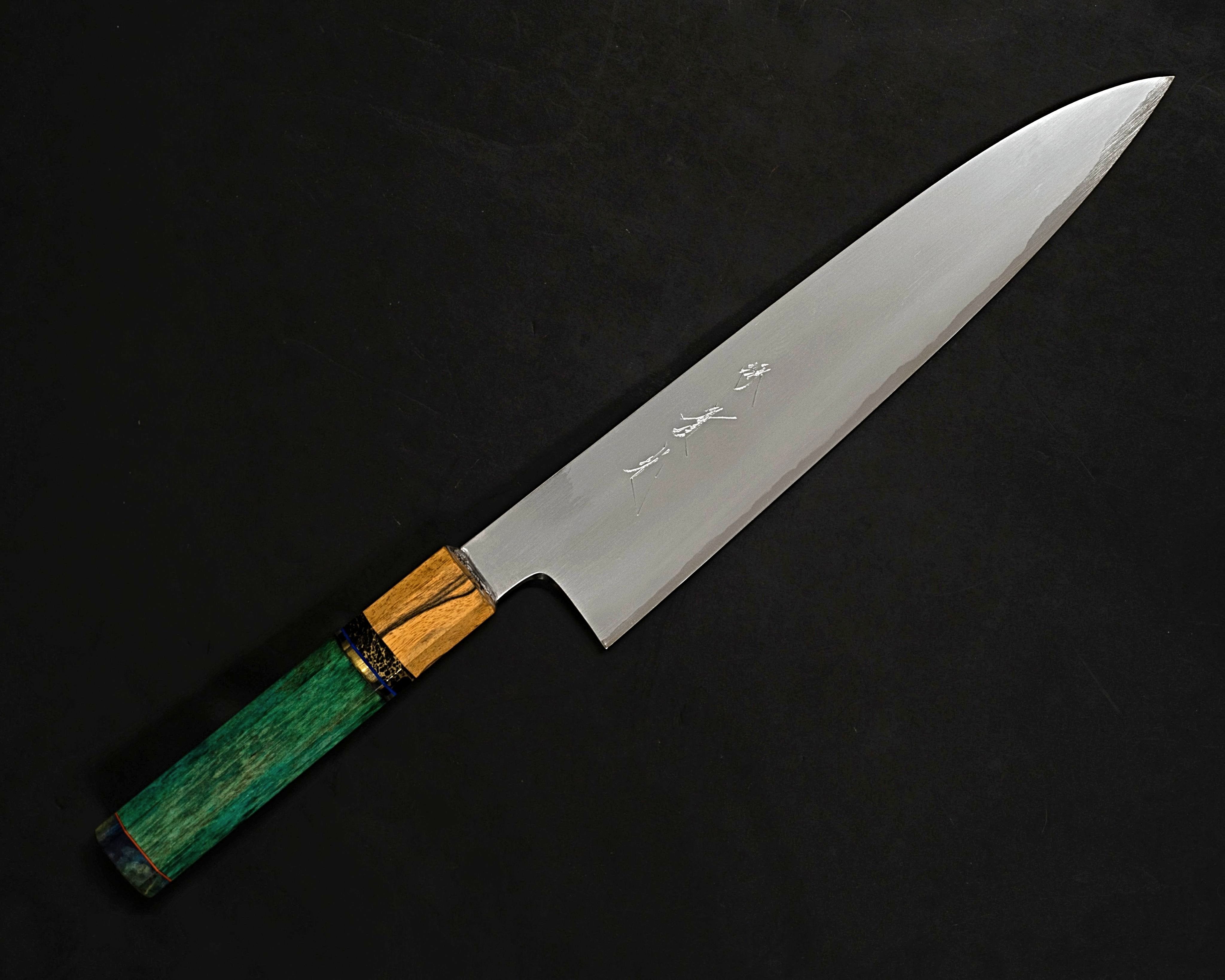 Premium JIKKO Chef Blue1 Carbon Steel Gyuto Japanese Knife - 8.2