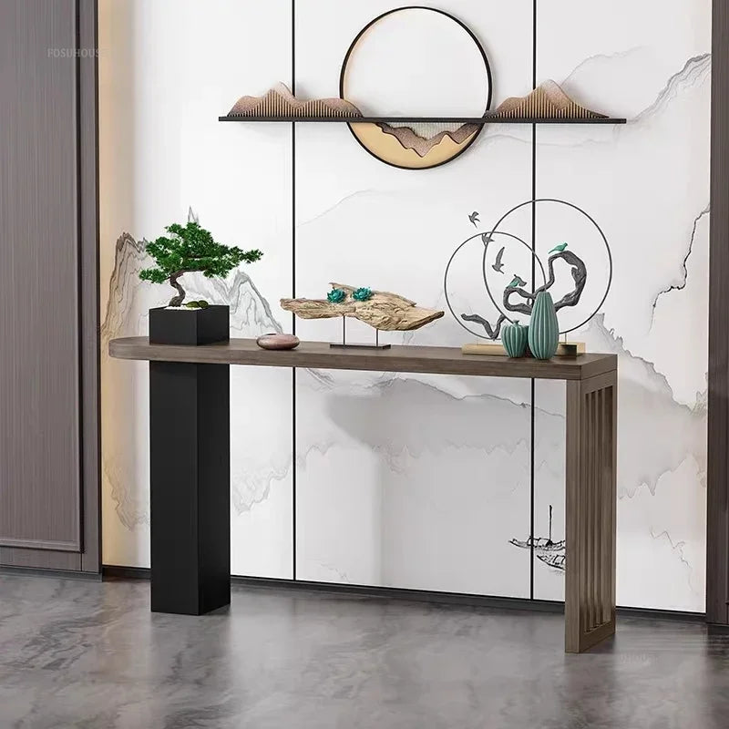 Long Narrow Hallway Solid Wood Console Table - Rustic Entryway Sofa Table for Small Spaces - Perfect for Apartments, Hallways & Home Decor