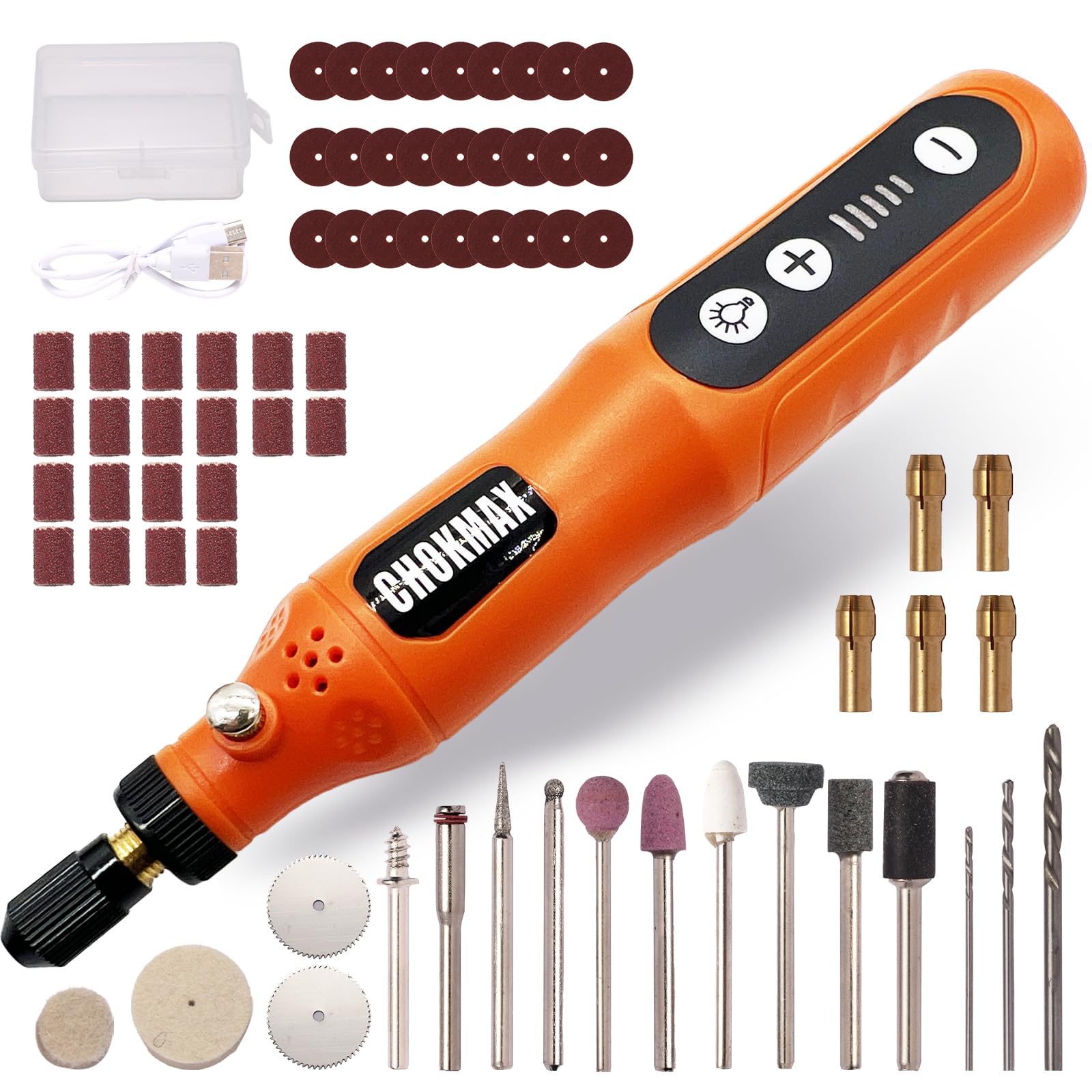 5-Speed Mini Cordless Rotary Tool Kit with 72 Accessories & LED Light - USB-C Rechargeable for Engraving, Sanding, Polishing, Drilling - Perfect for DIY Crafts, Jewelry Making, Woodworking & Home Repairs