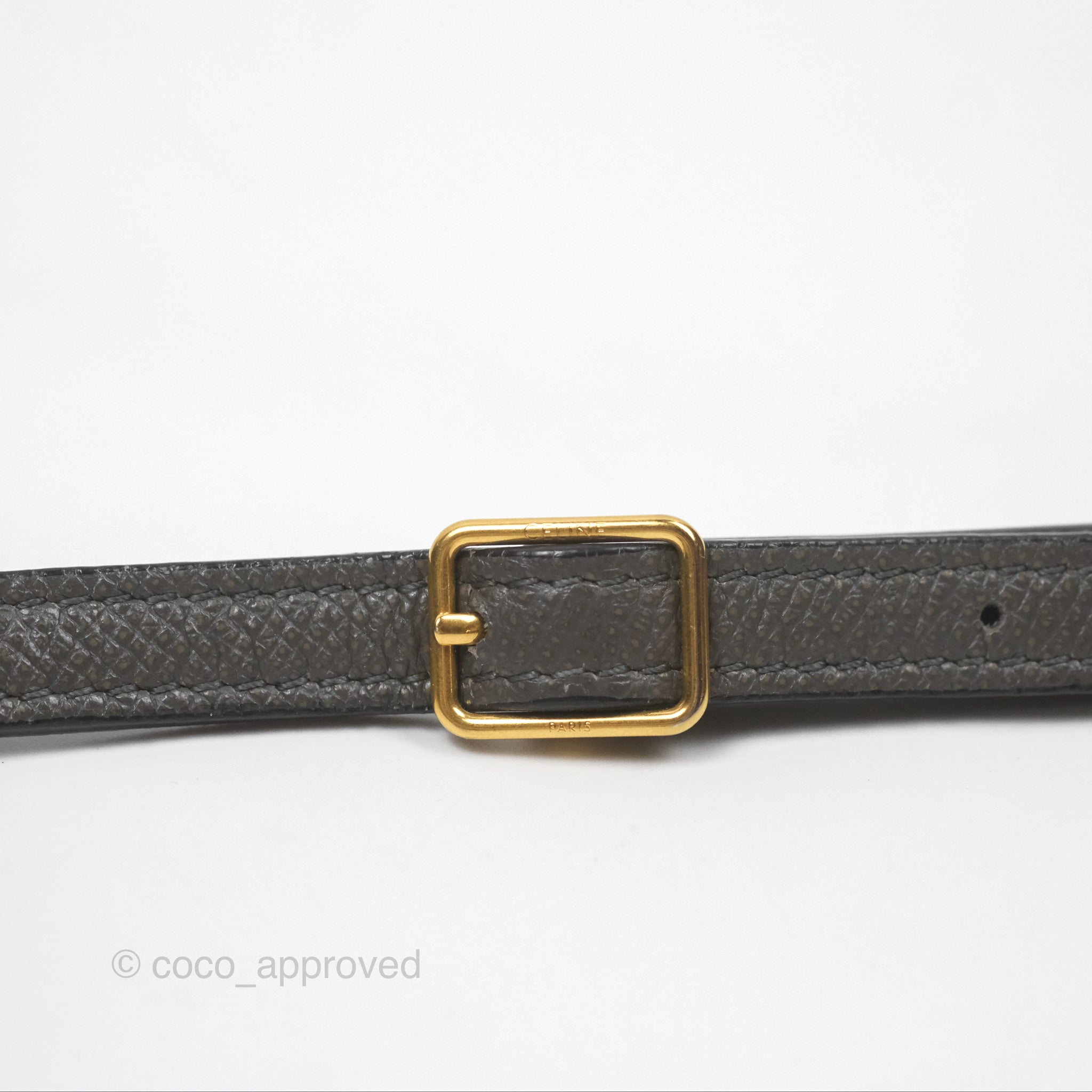 Celine Pico Belt Bag in Grey Grained Calfskin with Gold Hardware - Luxury Crossbody Bag for Women, Perfect for Everyday Use & Special Occasions