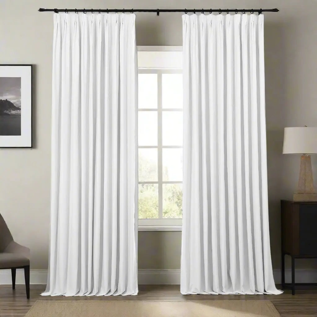 Lila 100% Blackout Pleated Curtains - Thermal Insulated Room Darkening Drapes for Bedroom, Living Room & Nursery - Noise Reducing & Energy Efficient Window Treatments
