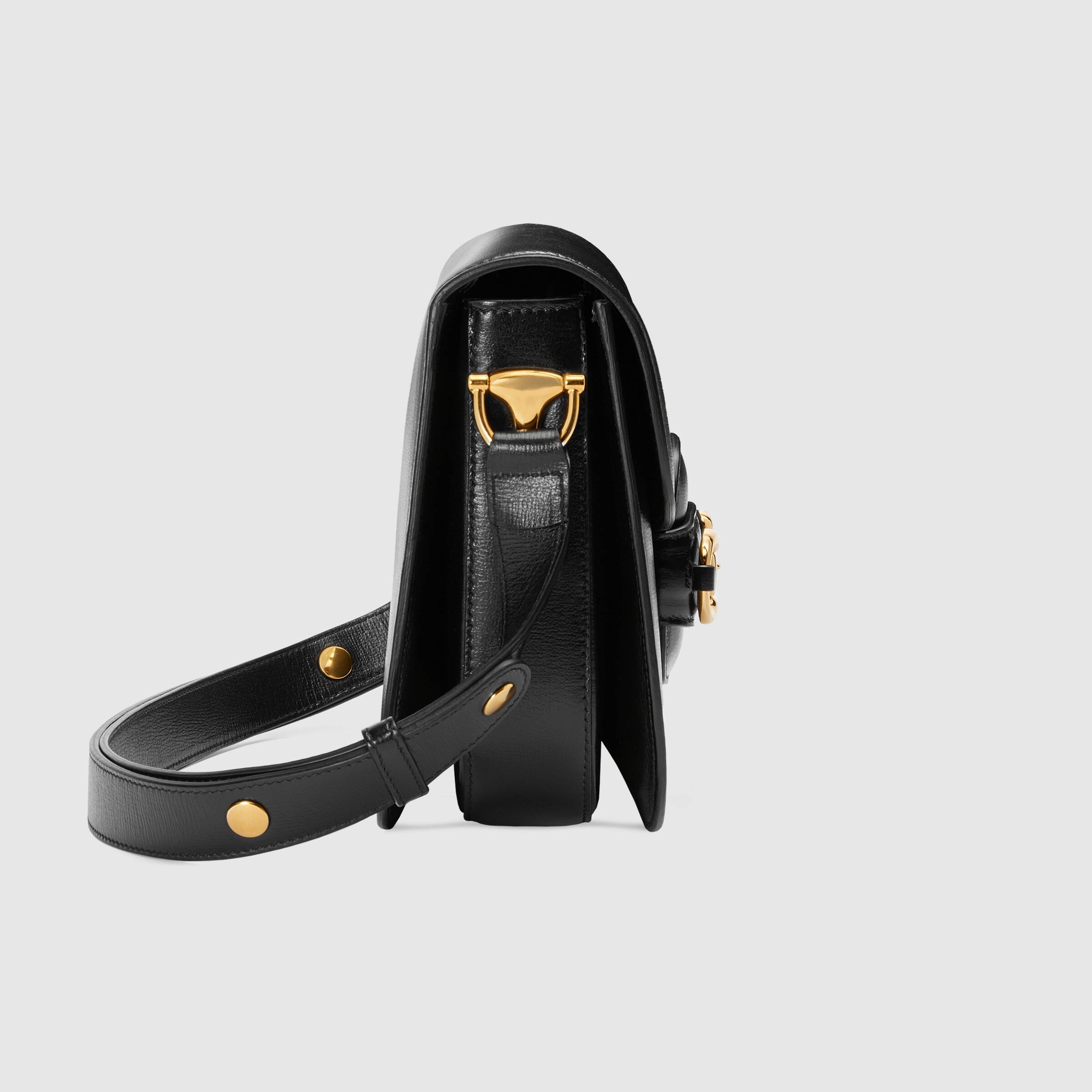 Gucci 1995 Horsebit Shoulder Bag for Women - Classic Black Leather Crossbody Purse | Perfect for Work, Travel & Evening Events