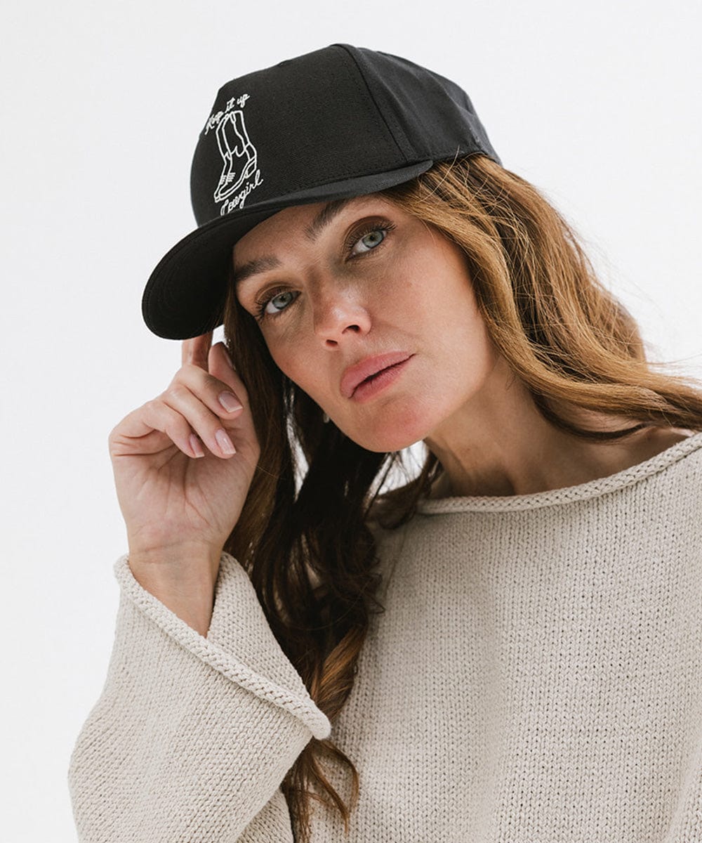 Keep It Up Cowgirl Canvas Trucker Hat - Stylish Western Cowgirl Hat for Women - Perfect for Rodeo, Country Music Festivals & Outdoor Adventures