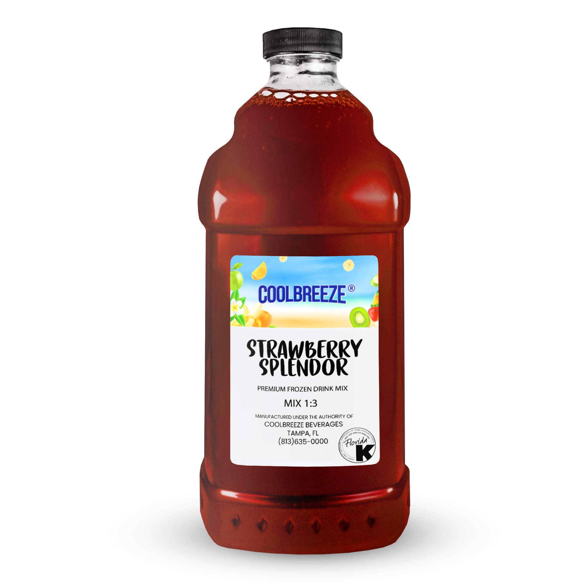 Premium Frozen Drink Mix for Commercial Machines - Real Fruit, Kosher Certified Strawberry Flavor - Perfect for Slushies, Smoothies & Margaritas at Bars, Cafes & Events