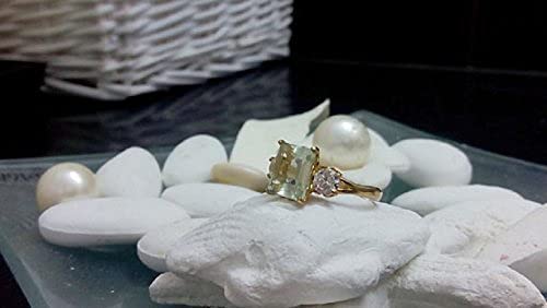 Emerald Cut Green Amethyst Ring - 14K Gold Filled Statement Cocktail Ring for Women, Elegant Jewelry Gift for Birthday, Anniversary & Special Occasions