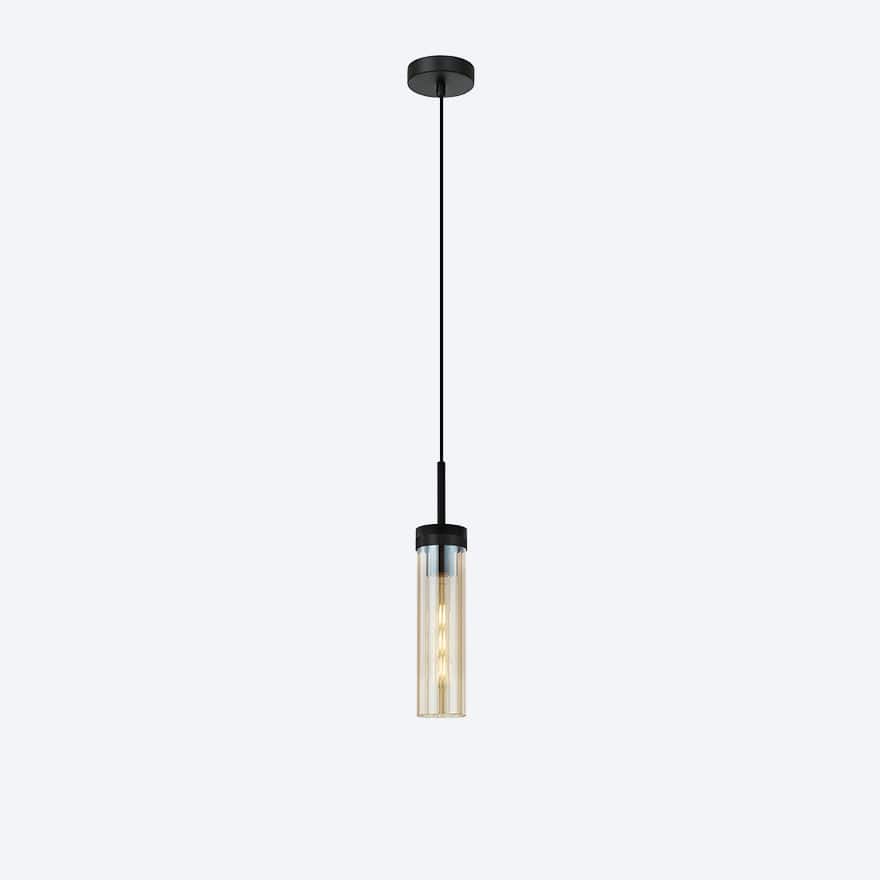 Georgia Glass Ribbed Pendant Light - Elegant Handmade Glass Ceiling Fixture for Dining Room, Kitchen Island & Bedroom Lighting
