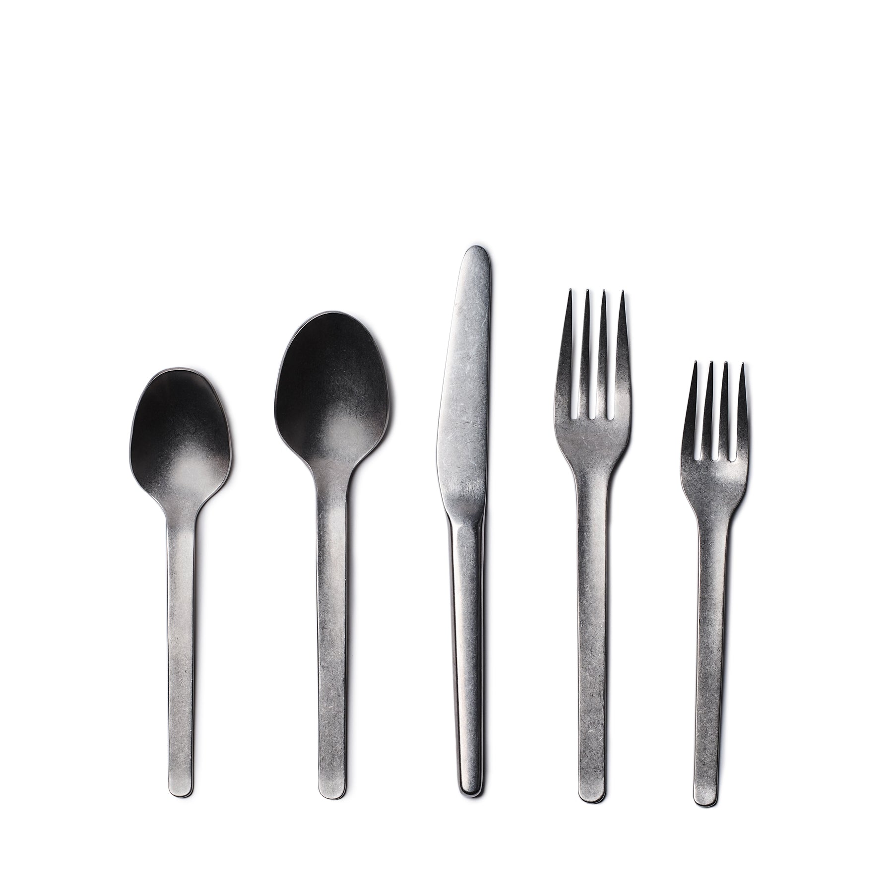 Premium Muir Flatware Set - 5-Piece Stainless Steel Tumbled Cutlery for Dining, Kitchen & Gifting | Elegant Tableware for Restaurants, Weddings & Home Use