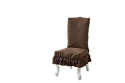 Heavy Duty Micro Suede Chair Cover - Brown for Dining Room Decor