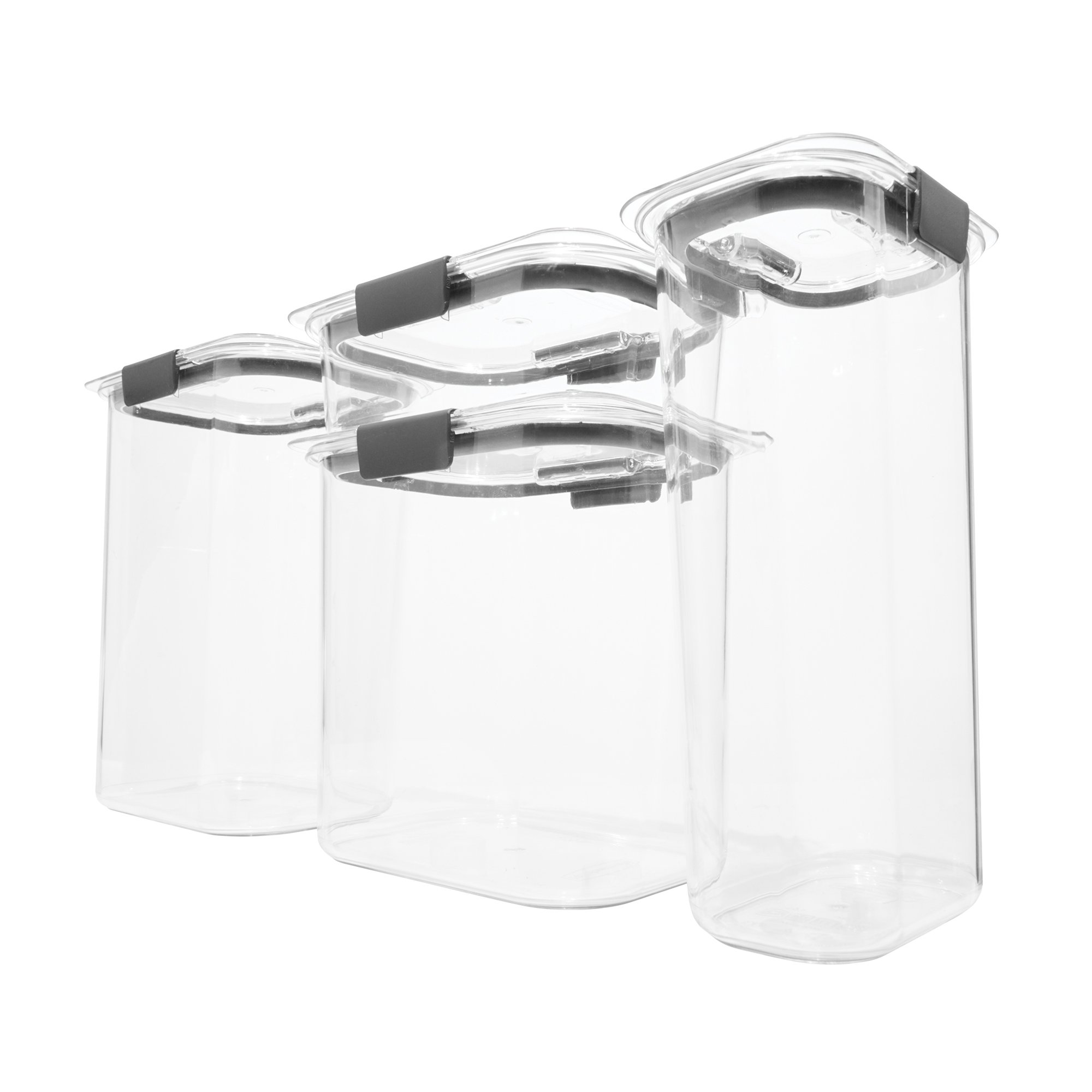 Rubbermaid Brilliance 4-Piece Airtight Food Storage Containers Set with Secure Lids | BPA-Free Plastic Kitchen Organization for Flour, Sugar, Cereal | Perfect for Meal Prep, Pantry Storage & Leftovers