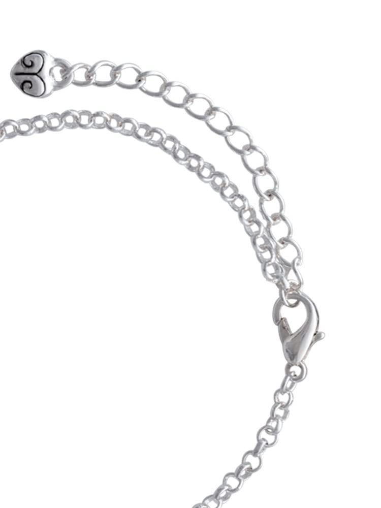 Delight Jewelry Silvertone Black Ice Skates Charm Bracelet - Adjustable 6