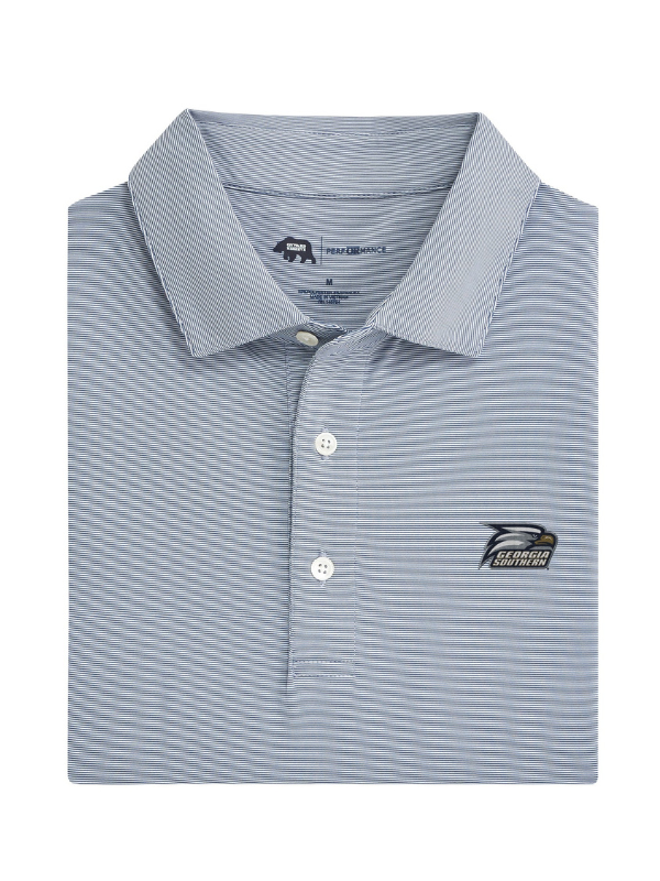 Georgia Southern Hairline Stripe Performance Polo Shirt for Men - Moisture-Wicking Golf & Casual Wear by Onward Reserve - Perfect for Office, Golf Course & Weekend Outings