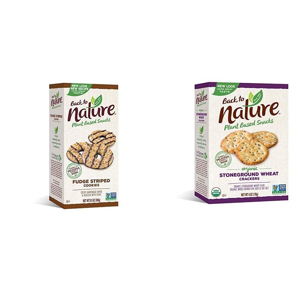 Organic Back to Nature Cookies & Crackers Variety Pack - Gluten-Free Snacks for Kids, Vegan Treats, Healthy On-The-Go Snacking (Perfect for Lunchboxes, Office Snacks & Road Trips)