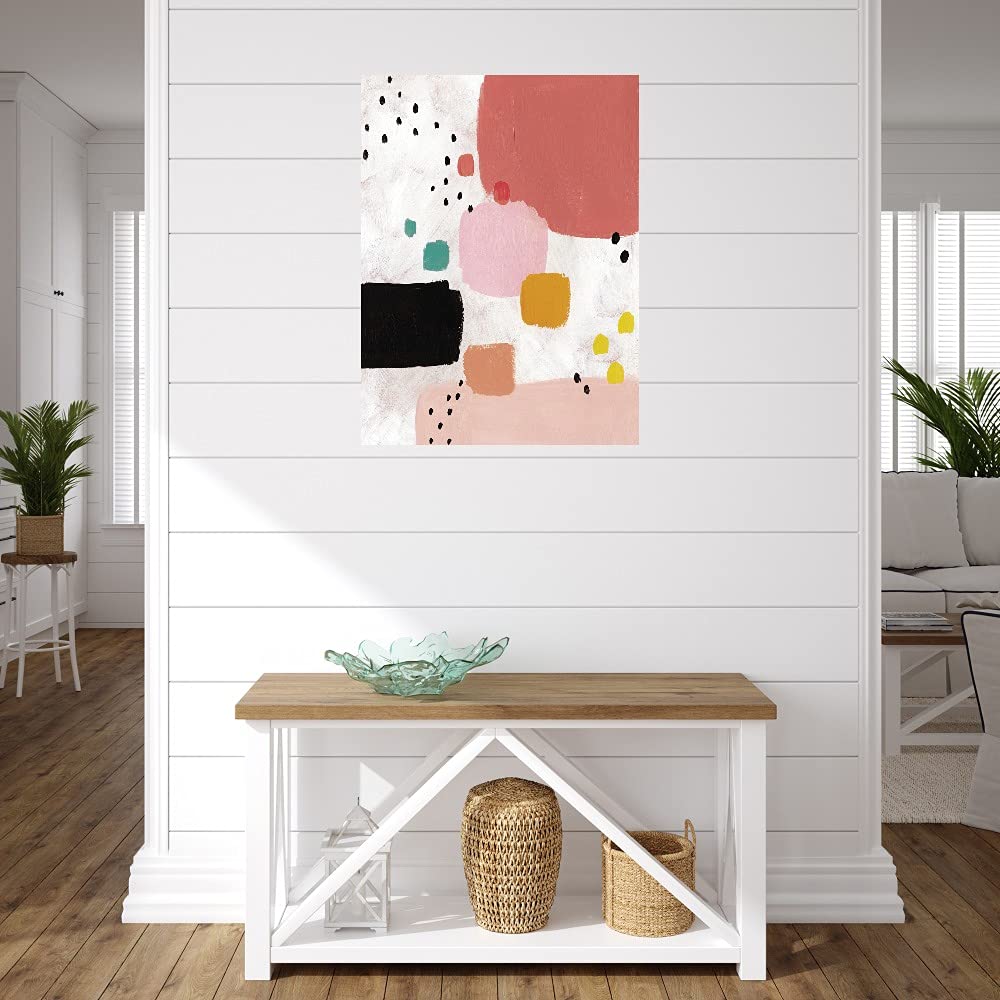Hand-Painted Rose Whirl Canvas Wall Art by Joelle Wehkam - Modern Floral Painting for Living Room, Bedroom, Office Decor - 35x46 Inch Stretched Canvas - Ready to Hang - Perfect for Home, Dining Room & Bar Wall Decor