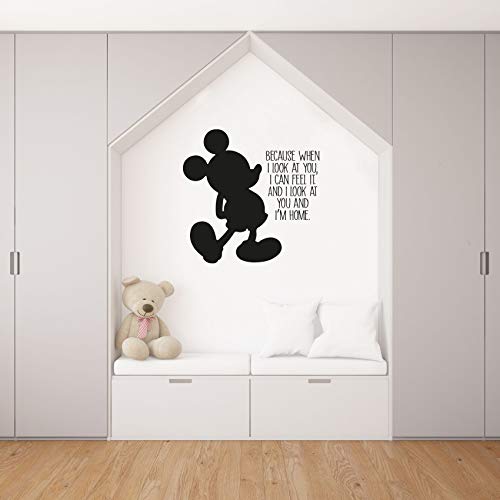 Disney Mickey Mouse Quote Wall Sticker - Fun Cartoon Vinyl Decal for Kids Room, Nursery, Bedroom Decor (10x10 Inch) - Perfect for Disney Themed Rooms, Birthday Parties & Home Decoration