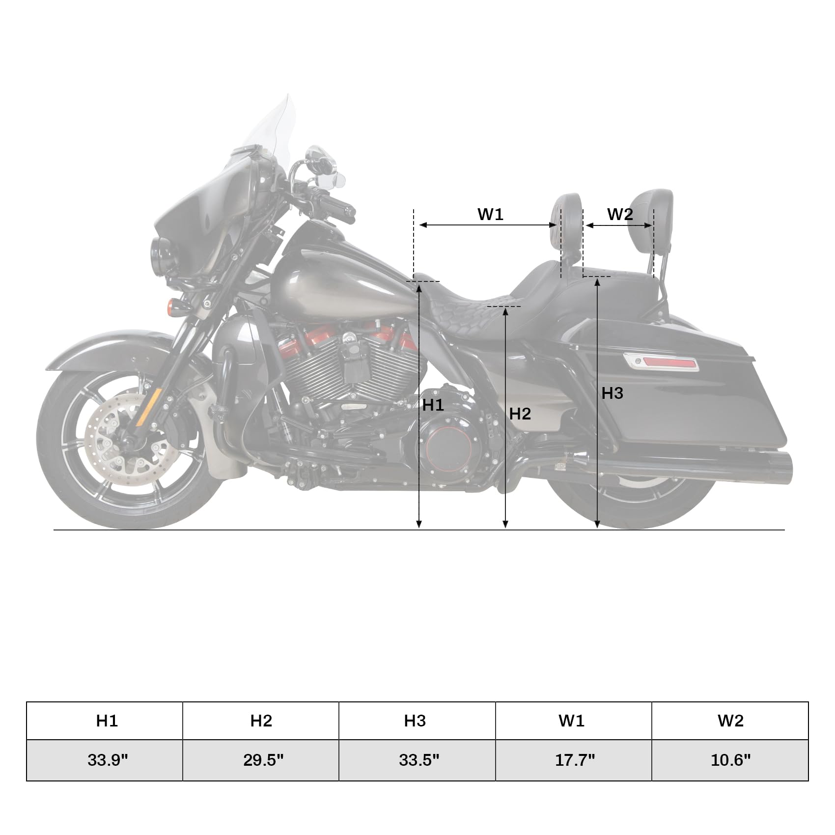 Premium Two-Up One-Piece Rider & Passenger Seat for Harley Touring Models (2009-2023) - Road King, Street Glide, Road Glide, Electra Glide, Tri Glide & Ultra Classic - Extended Comfort for Long Rides & Road Trips