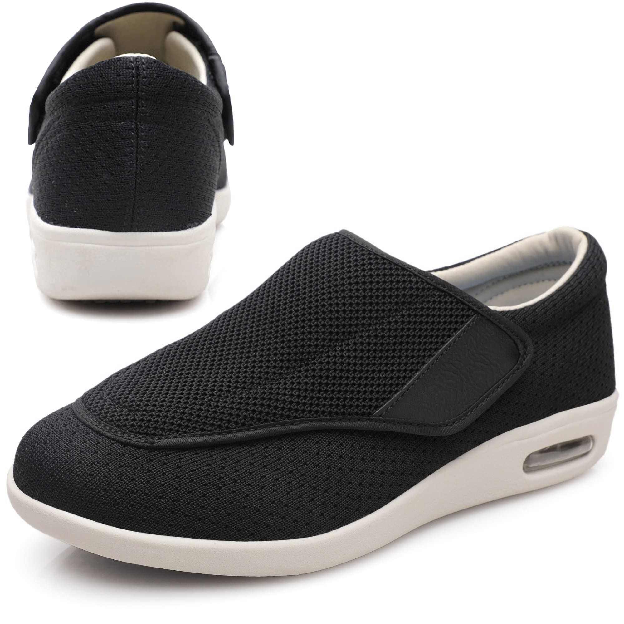 **Diabetic Shoes for Men with X-Wide Width - Adjustable Velcro Closure, Breathable & Lightweight Non-Slip Walking Shoes for Elderly - Ideal for Edema, Swollen Feet & Comfortable Daily Wear**