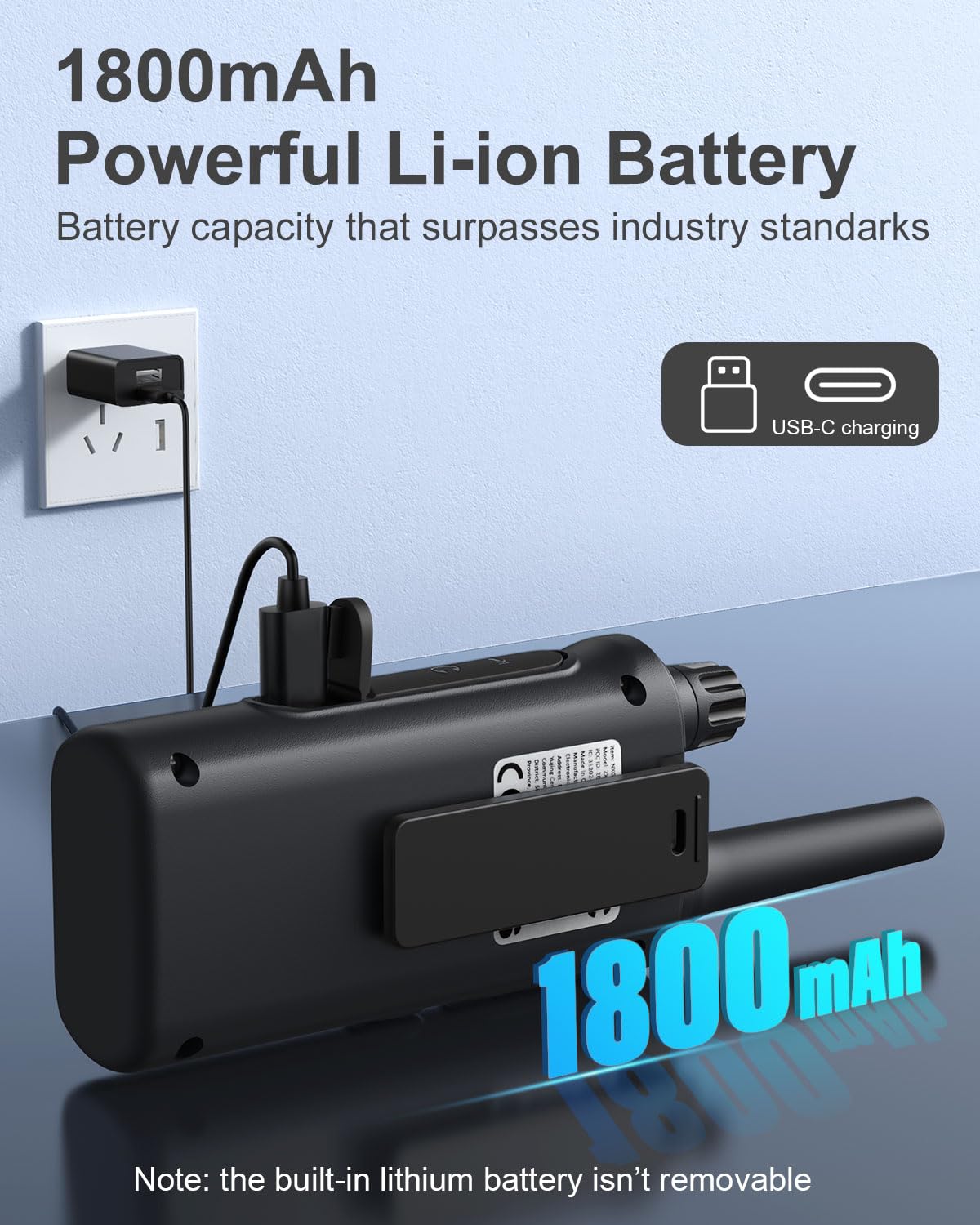 Long Range Walkie Talkies for Adults with NOAA Weather Alerts - Rechargeable 2-Way Radios, 22 Channels, 6 Pack, 1800mAh Li-ion Battery & USB-C Cable - Perfect for Hiking, Camping, and Outdoor Adventures