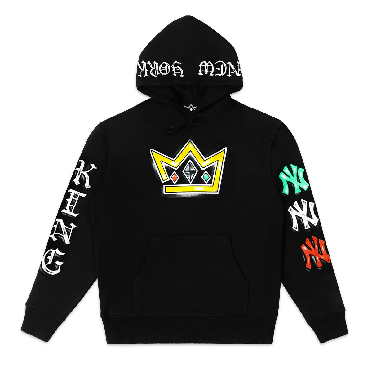 King Skateboards Royal Jewels Airbrush Hoodie for Men & Women - Black Skateboarding Hooded Sweatshirt - Streetwear Fashion for Skaters & Urban Style
