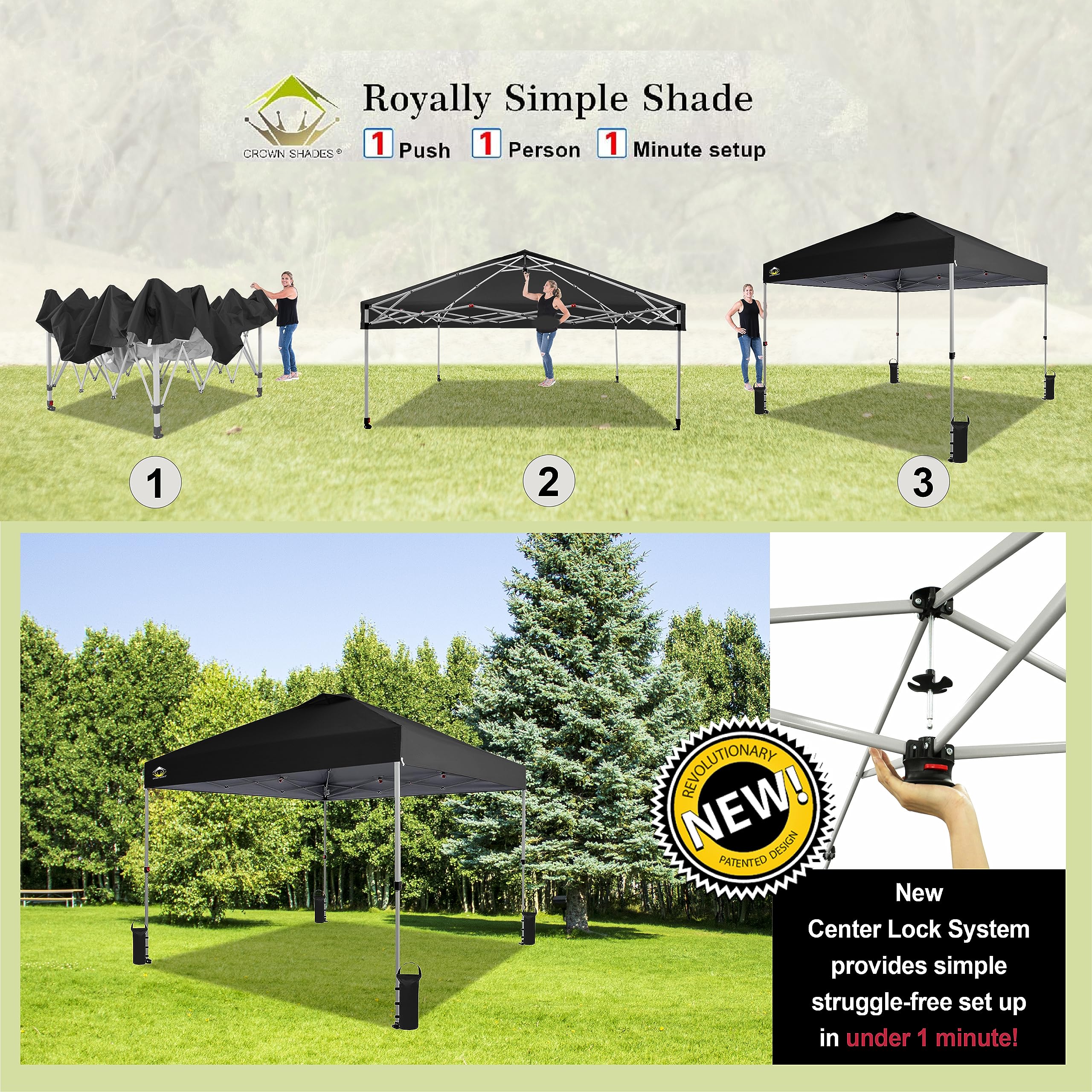 10x10 Pop Up Canopy Tent with Instant Setup - Portable Outdoor Sun Shade for Beach, Camping, Parties & Events - Silver Coated Top & STO-N-Go Cover Bag - Perfect for Backyard BBQs, Tailgating & Picnics