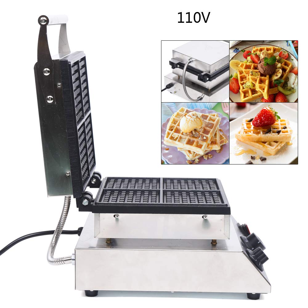 Electric Ice Cream Cone Waffle Maker Machine - 1200W Commercial & Home Use - Stainless Steel Nonstick Surface - Perfect for Dessert Shops, Parties & Family Breakfast (Includes 4 Non-stick Waffle Cones)