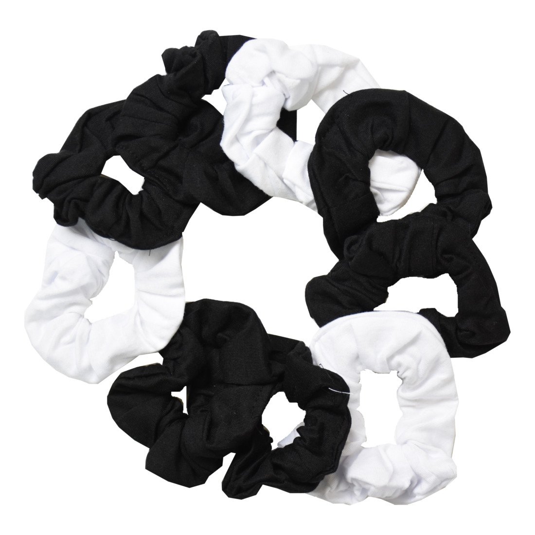 9 Pack Scrunchies Hair Ties - 6 Black & 3 White - Soft Elastic Hair Bands for Women & Girls, Perfect for Workouts, Yoga, and Everyday Styling