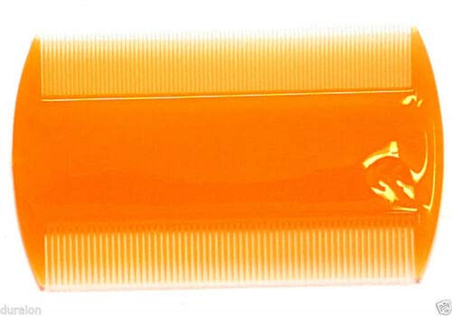 A1SONIC® Neon Double Sided Nit Comb for Head Lice - Effective Lice, Nits & Flea Removal Comb with Egg Removal - Orange Color | Perfect for Kids, Adults & Pets Lice Treatment at Home or School