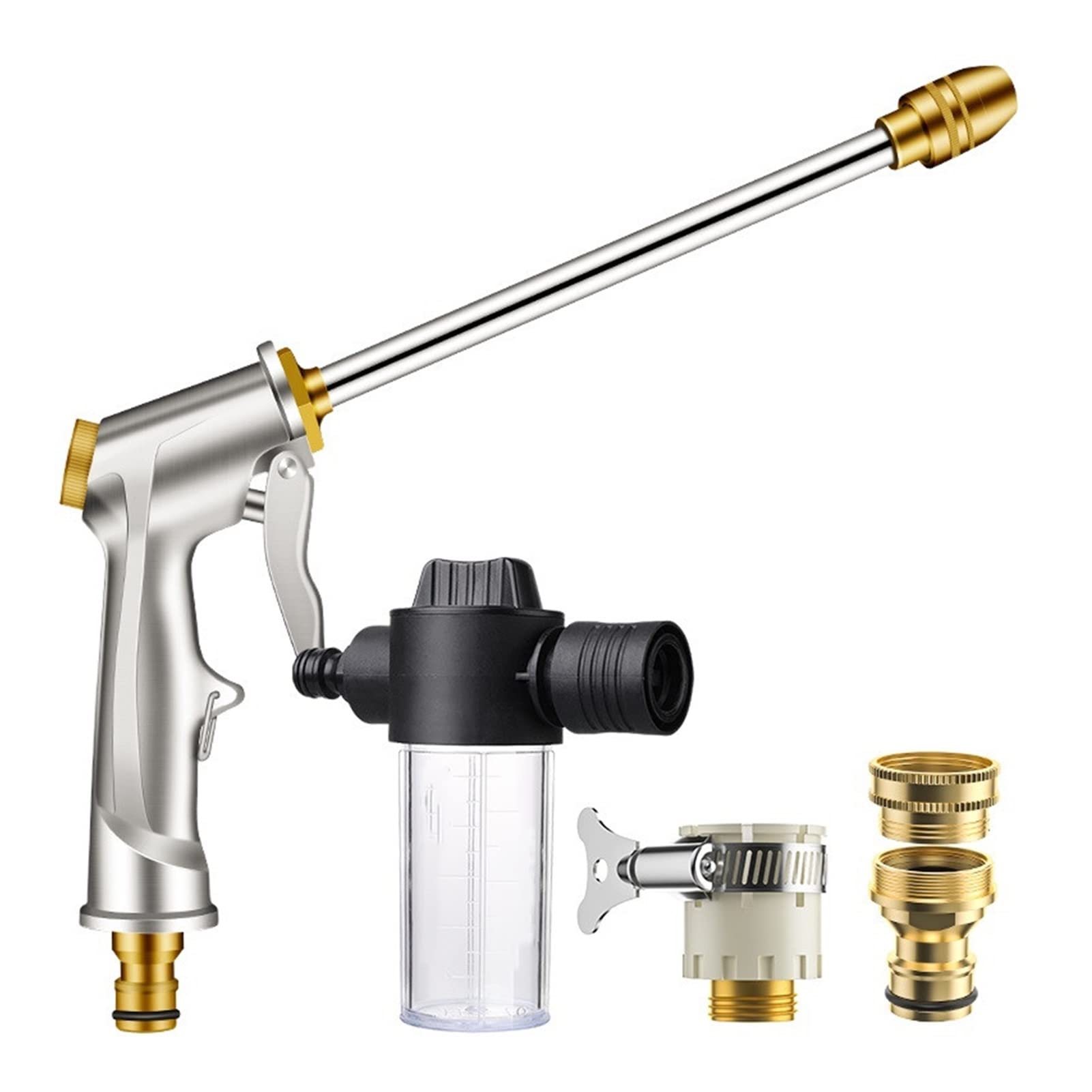 **TDDXMNZPL High Pressure Garden Sprinkler & Foam Water Spray Gun - Multi-Functional for Lawn Watering, Car Washing, and Plant Care (Silvery Gun Kit) - Perfect for Home Gardening, Outdoor Cleaning, and Vehicle Maintenance**
