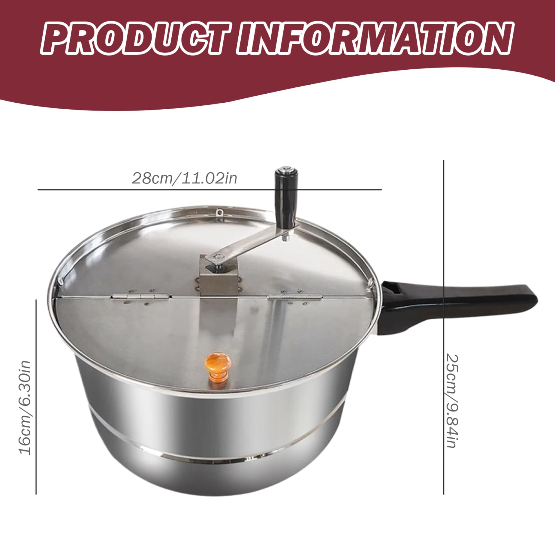 Hyperu Popcorn Maker Machine - Stirring Popcorn Popper for Home Theater, Movie Nights & Snack Time - Perfect for Family Gatherings & Parties