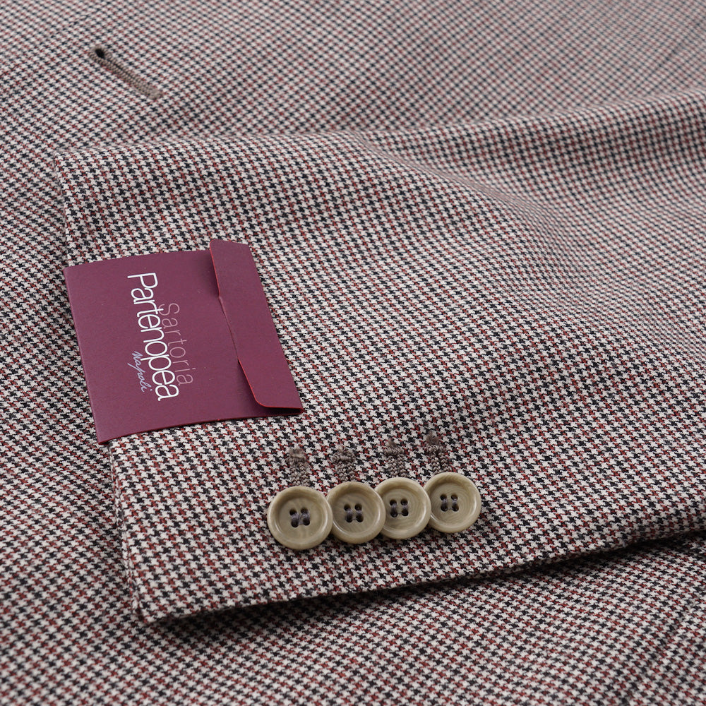 Sartoria Partenopea Slim Fit Houndstooth Suit for Men | Premium Italian Wool Business Suit | Perfect for Weddings, Office & Formal Events