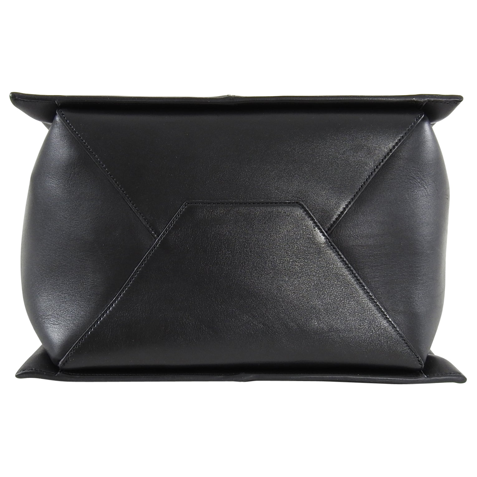 Celine Black Leather Trifold Vertical Large Tote Bag for Women - Luxury Designer Handbag for Work, Travel & Everyday Use
