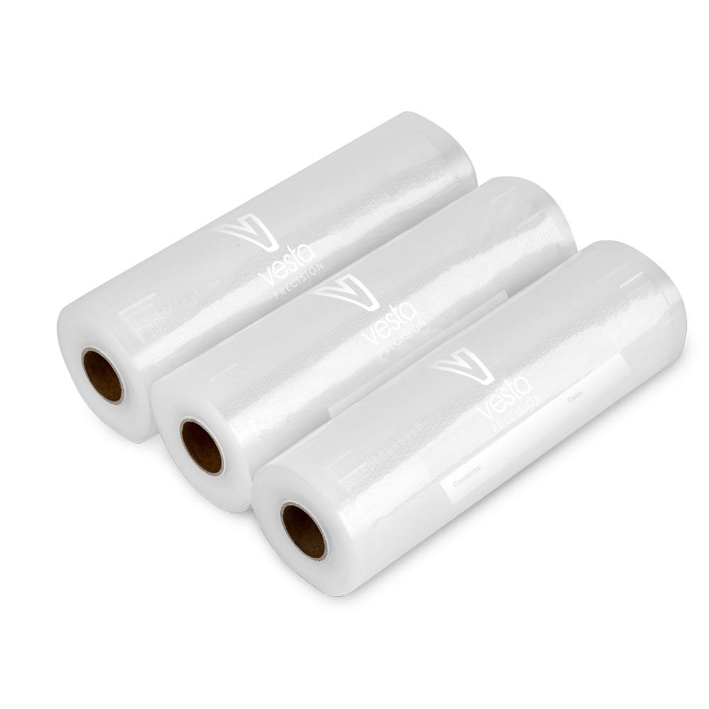 Vesta Heavy Duty Vacuum Sealer Bags Rolls - 8x16 Inches, 3 Pack | BPA Free, Extra Thick | Compatible with FoodSaver, Seal-a-Meal & Most Vacuum Sealers | Perfect for Food Storage, Sous Vide Cooking & Meal Prep | Preserves Freshness for Longer Shelf Life