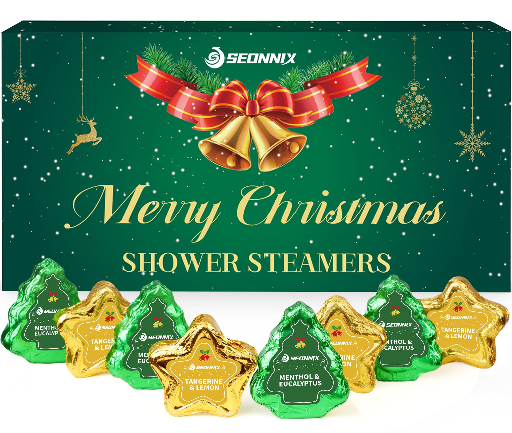 Aromatherapy Shower Steamers - 8 Pack Stress Relief Shower Bombs with Essential Oils for Relaxation & Self Care | Perfect Christmas Gifts & Stocking Stuffers for Women and Men | Spa-Like Experience at Home