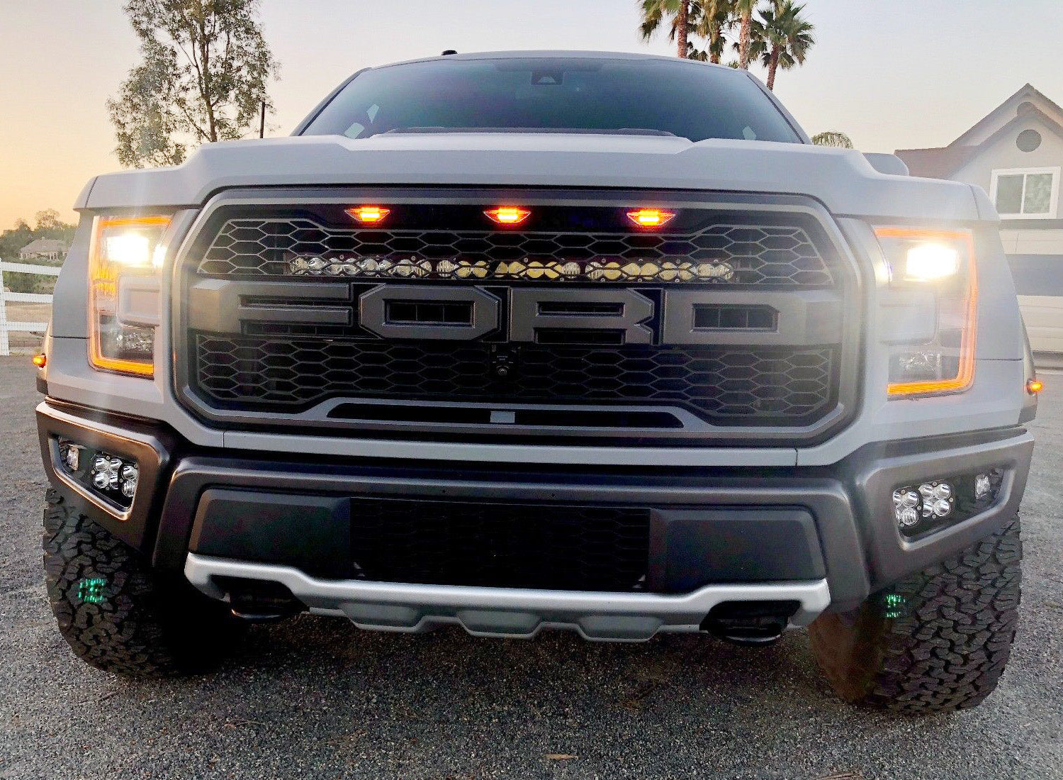 3Pcs Clear 12 SMD Amber Yellow LED Front Grille Running Lights for Ford Raptor - Durable Off-Road Lighting for Trucks & SUVs - Perfect for Night Driving, Foggy Conditions & Off-Road Adventures
