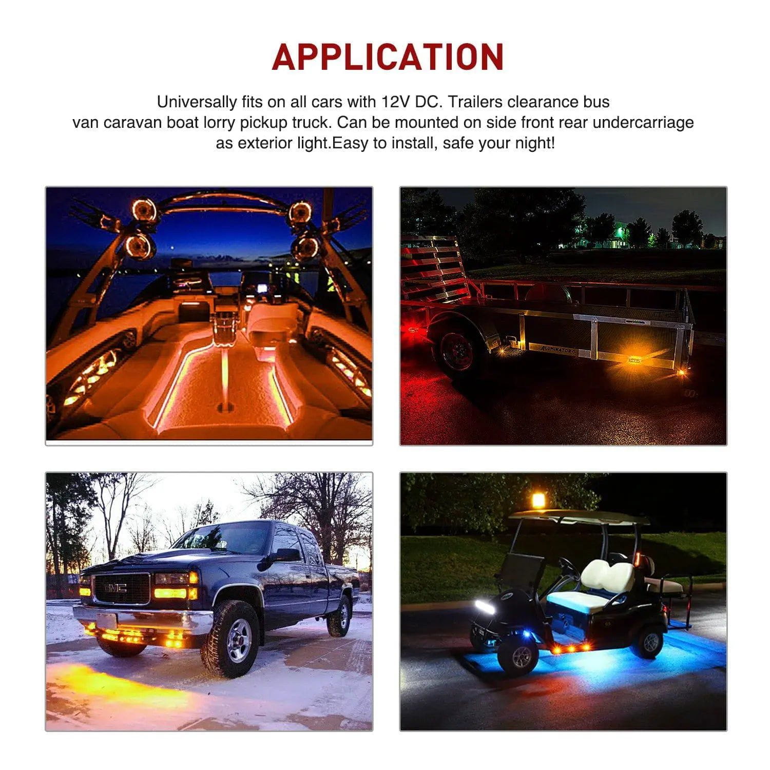 3/4 Inch Amber Round LED Marker Lights - 10 Pack - Waterproof & Durable for Trucks, Trailers, Boats & Off-Road Vehicles - Perfect for Safety & Visibility in Low Light Conditions