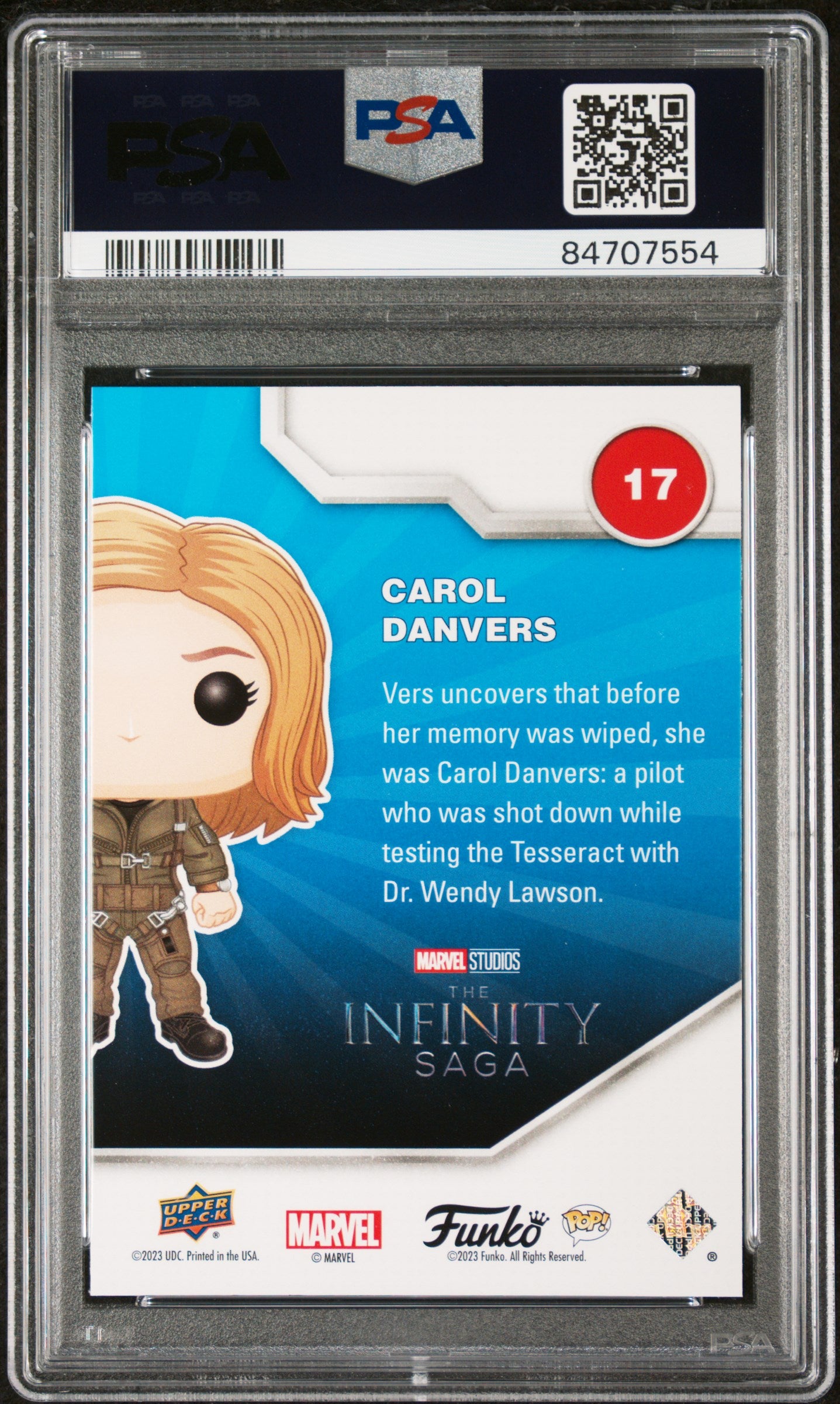 2023 Upper Deck Funko Pop Marvel Carol Danvers Spectrum #17 PSA 9 - Collectible Action Figure for Marvel Fans & Comic Book Display