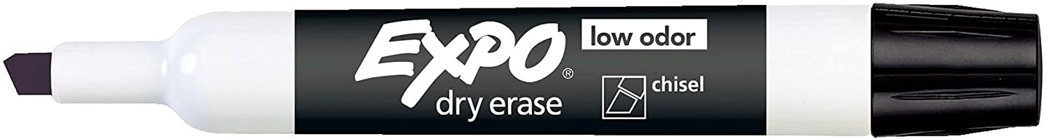 975 Supply Black Chisel Tip Dry Erase Markers - Low Odor Whiteboard Markers for Classroom, Office & Home Use - 3 Pack Bulk Dry Erase Pens for Teachers, Students & Professionals - Ideal for Presentations, Teaching & Planning