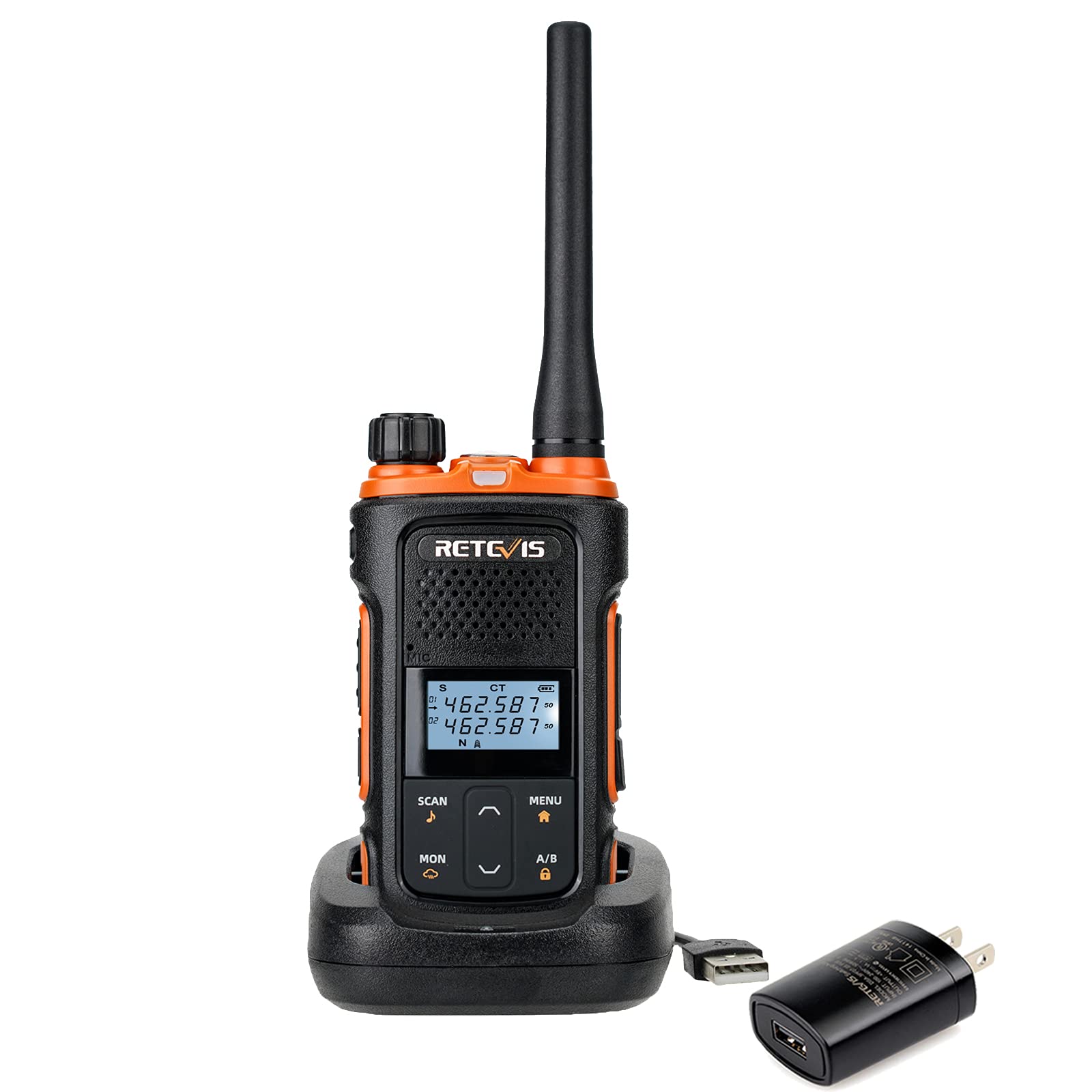 Retevis RB27B Rechargeable Walkie Talkies for Adults - Compact Two Way Radios with USB Charging, NOAA Weather Alert, Flashlight & Dual Watch - Ideal for Camping, Hiking, Emergency Preparedness & Outdoor Adventures (1 Pack)