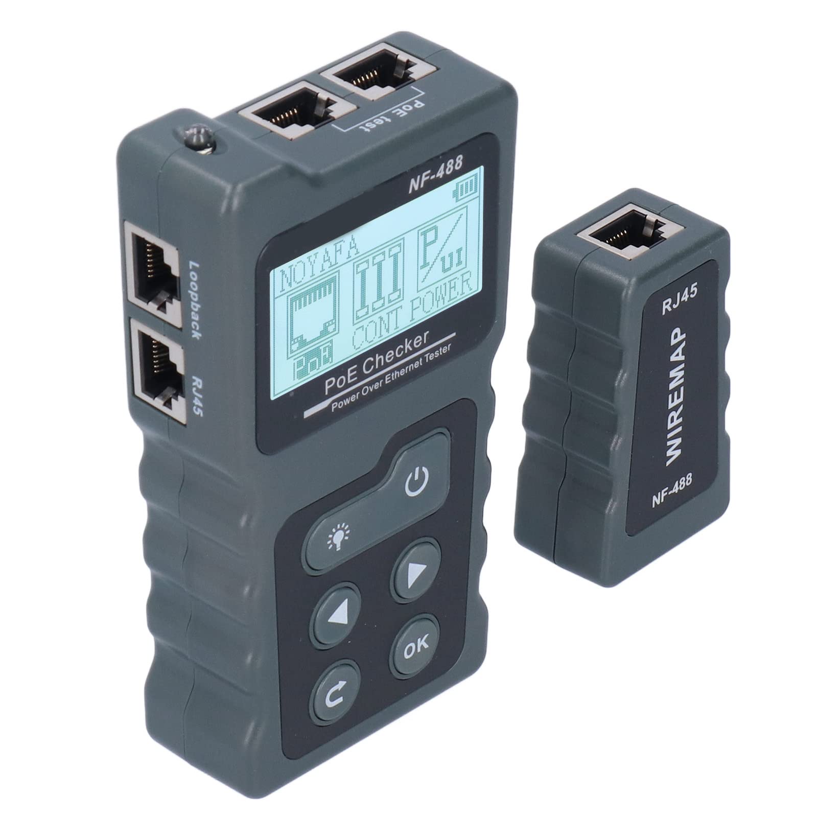 Professional POE Cable Power Tester with LCD Display - Multifunctional Network Line Tester for Security Monitoring & Communication Systems | Ideal for IT Technicians, Network Installations & Telecom Maintenance