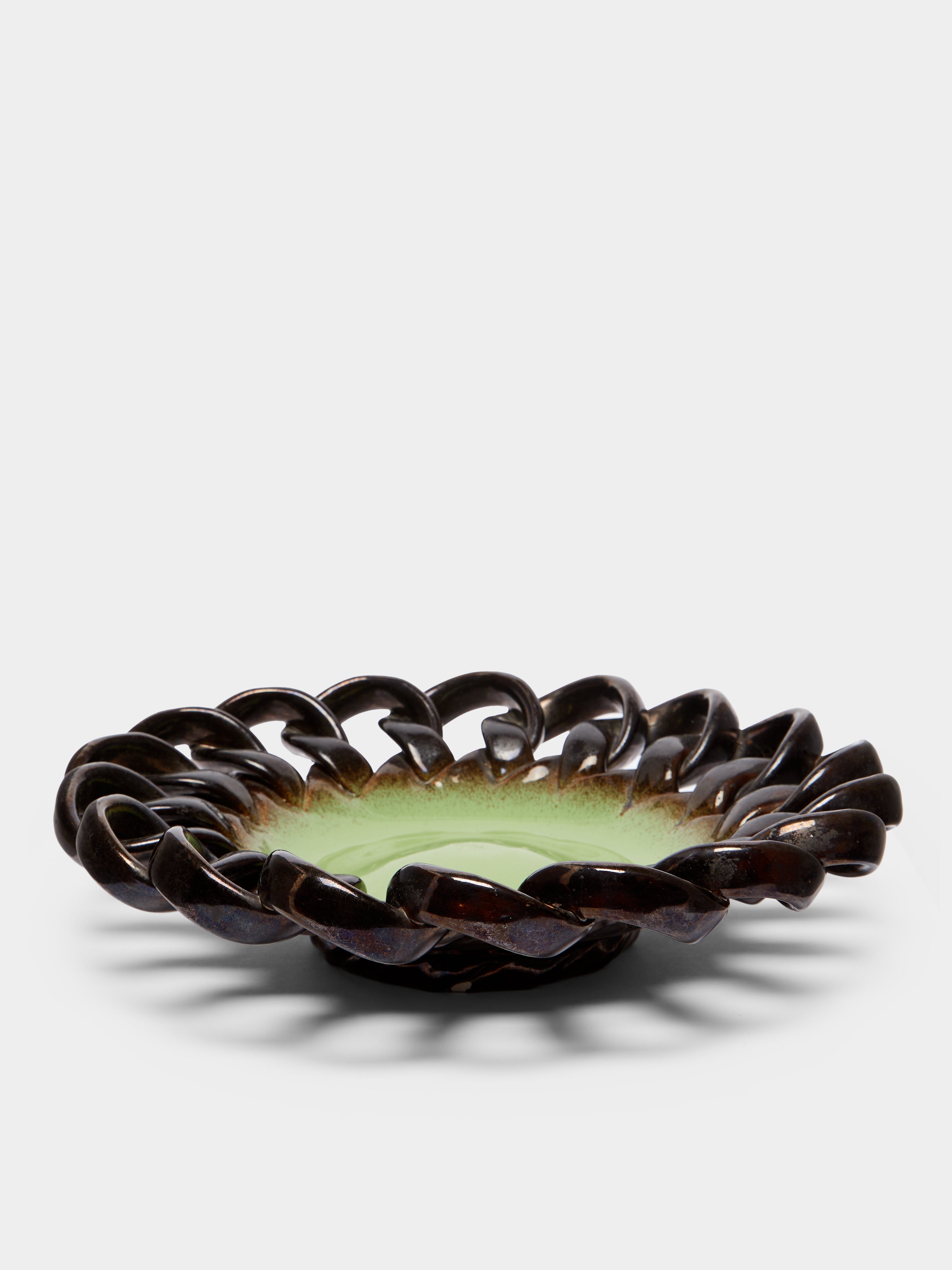 Vintage 1950s Braided Ceramic Bowl - Mid Century Modern Decorative Serving Bowl for Kitchen, Dining & Home Decor - Perfect for Salads, Fruits & Display