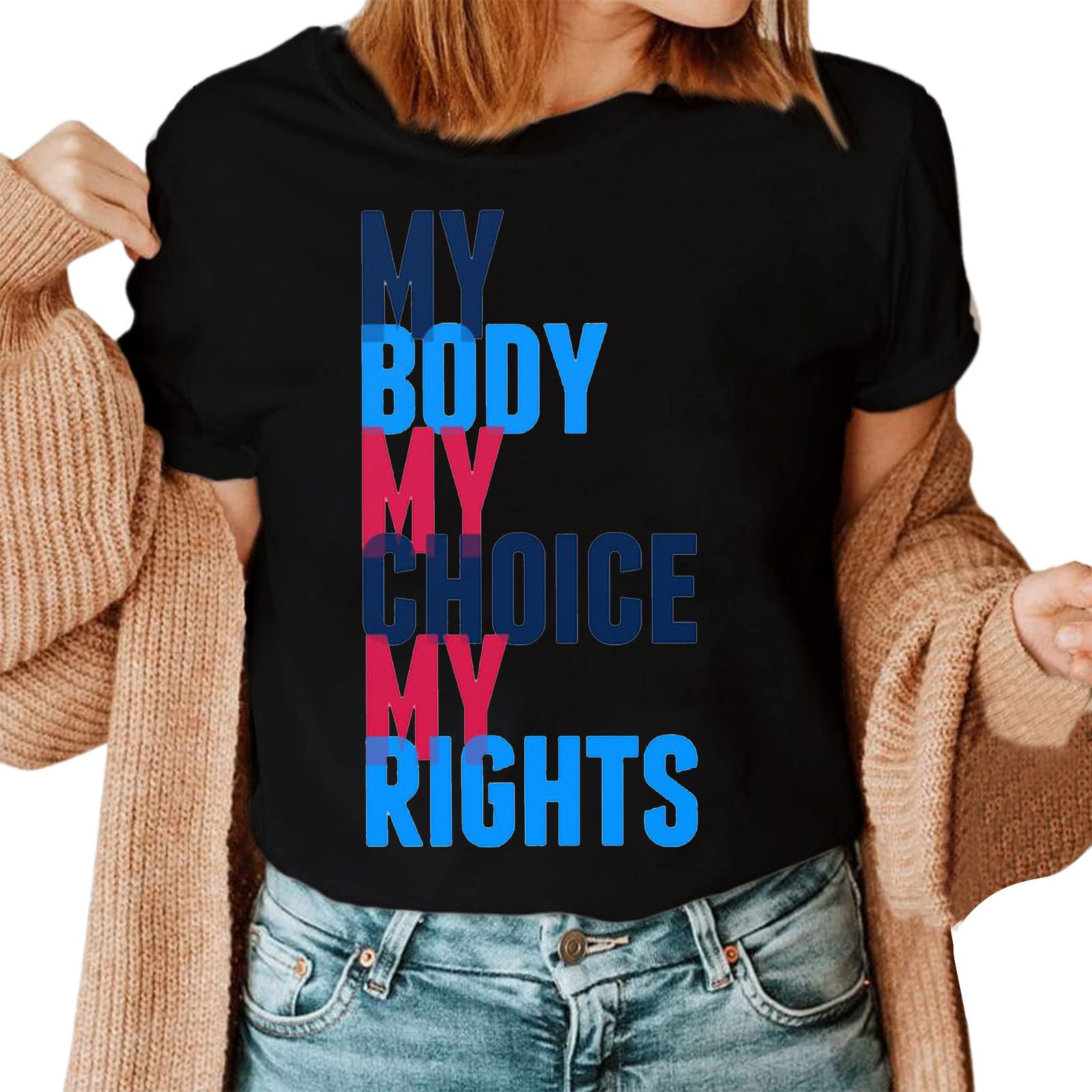 Women's Equality & Rights Printed Short Sleeve T-Shirt - Round Neck Casual Tee Top for Everyday Wear - Perfect for Protests, Work, and Casual Outfits