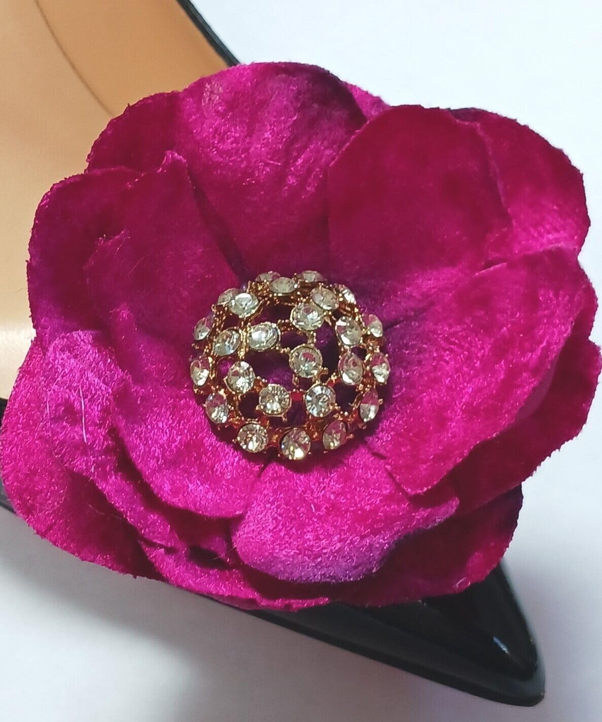 Dark Pink Flower Shoe Clips for Women - 2 Pack Shoe Accessories for Weddings, Parties & Everyday Fashion