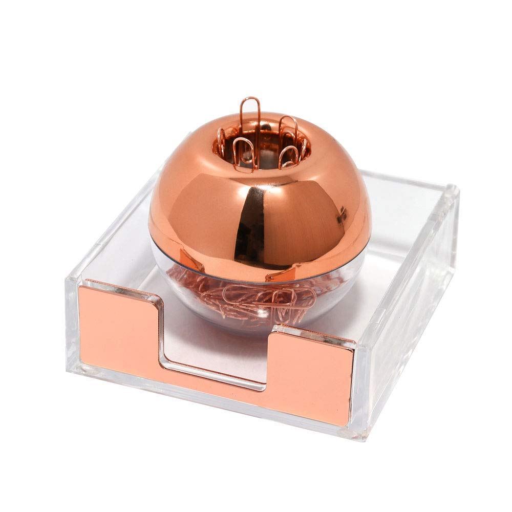 Rose Gold Magnetic Paper Clip Holder with 100Pcs 1.1