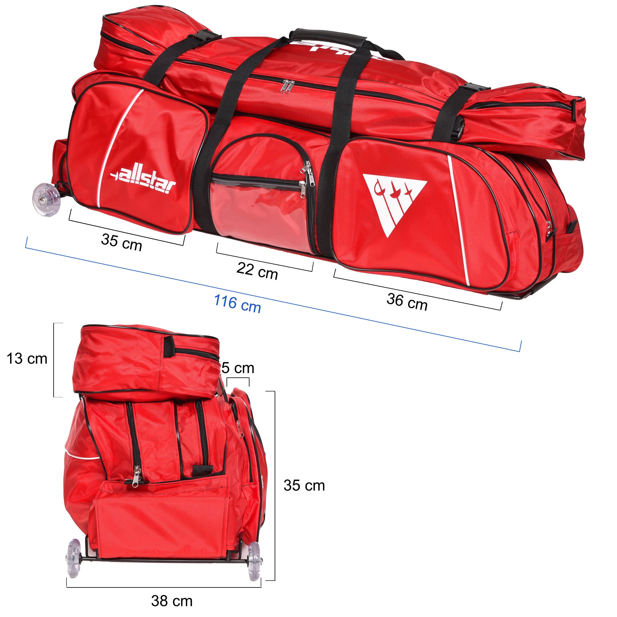 Allstar Rollbag Jumbo - Extra Large Rolling Duffle Bag for Travel, Gym, Sports Equipment & Storage | Heavy Duty Wheels & Durable Material