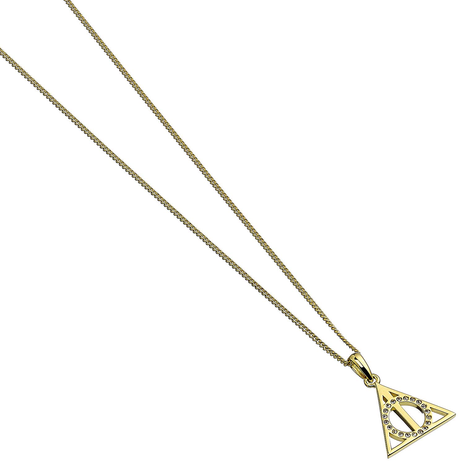 Deathly Hallows Gold Plated Silver Necklace - Perfect for Harry Potter Fans