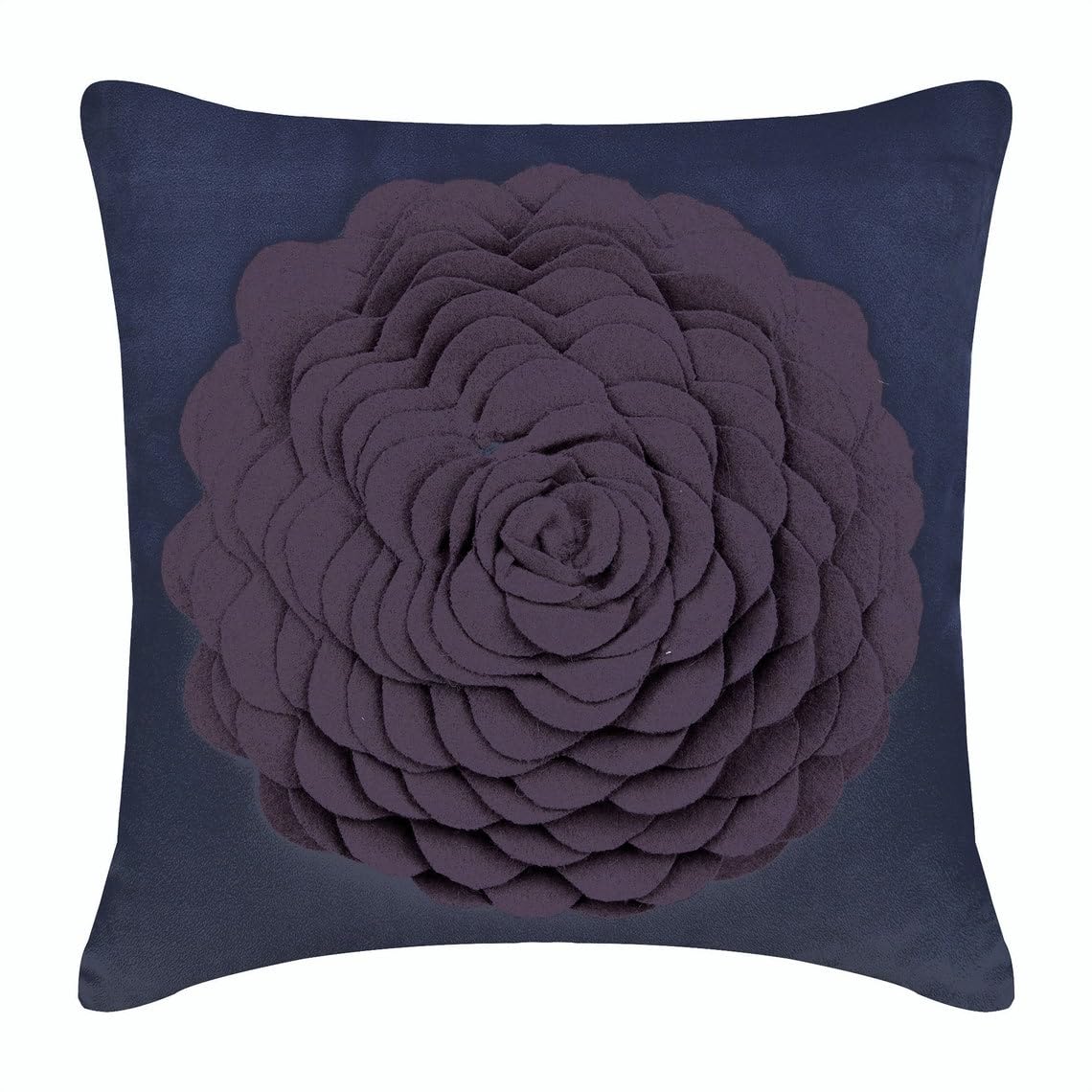 HomeCentric 18x18 Inch Purple Floral Pillow Cover - Soft Faux Suede Square Cushion Case with Rose Design for Sofa, Bed, Living Room Decor (45x45cm) | Perfect for Home Styling and Cozy Interior Accents