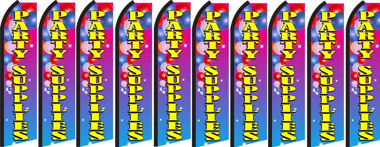 OnPoint Wares 10-Pack King Feather Flags for Parties - Premium Party Decorations & Event Supplies (Hardware Not Included) - Perfect for Birthday Celebrations, Festivals, and Outdoor Events
