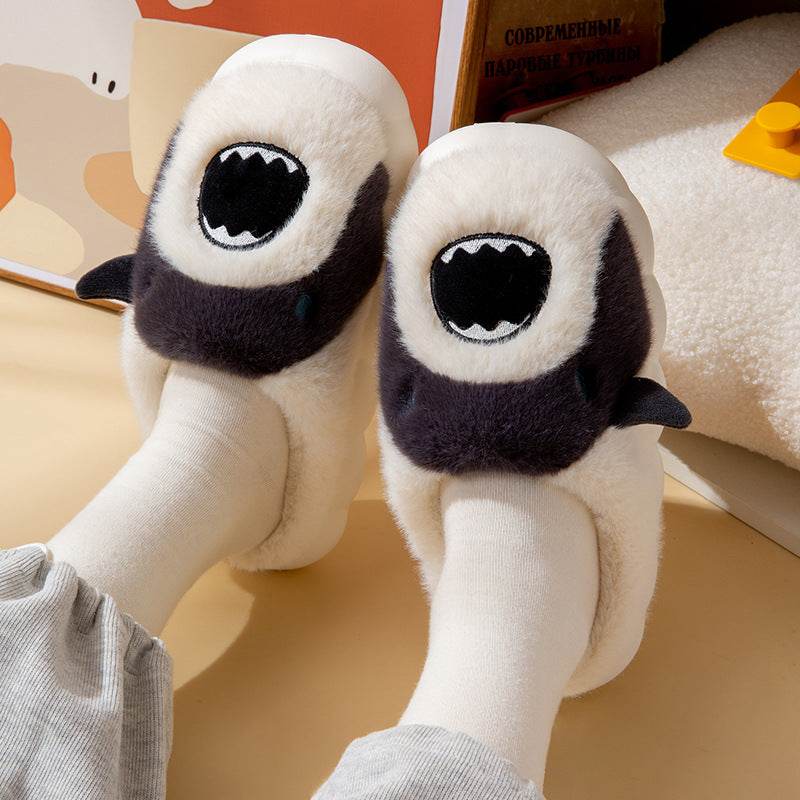Adorable Fluffy Shark Slippers for Women & Girls - Soft Plush House Shoes for Indoor Comfort - Perfect Gift for Shark Lovers, Cosplay & Lounge Wear
